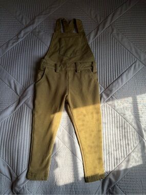 Children's Olive Green Knit Overalls -  Pants & Jumpsuits